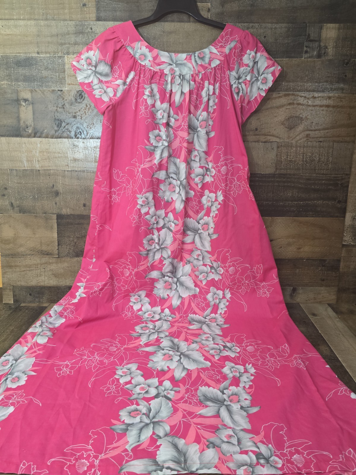 Vtg AIKANE Dress Hawaii Tiki Hawaiian Floral Beach Mumu Maxi Tropical 70s Small