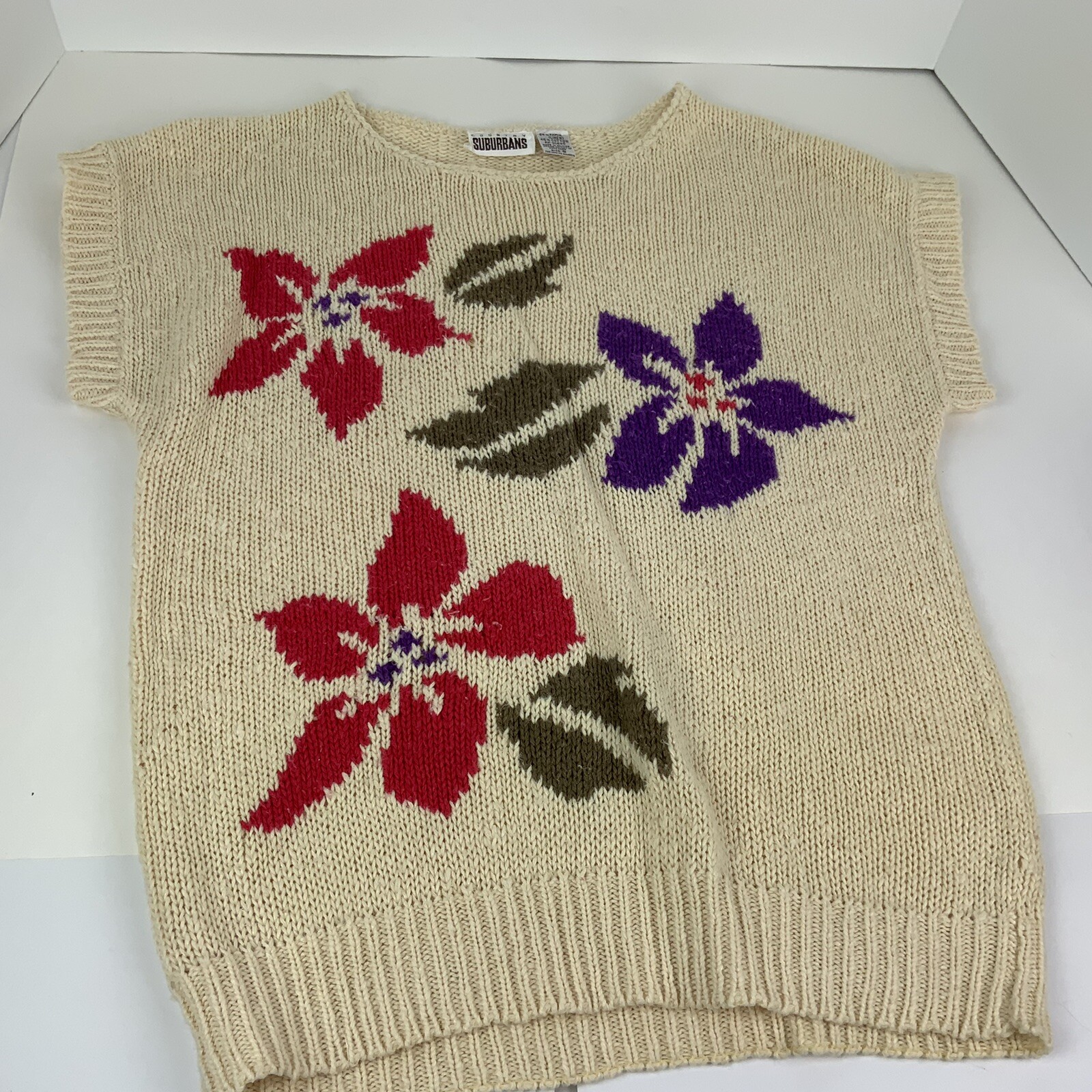 Country Suburbans Vintage Ramie/Cotton Sleeveless Sweater Women’s Small