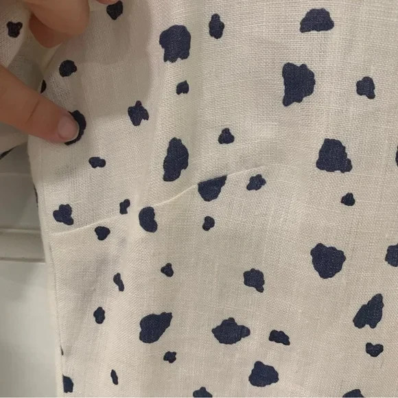 Vintage Harrison Simon Couture Linen Dot Dress Boutique Dead Stock USA Size 6