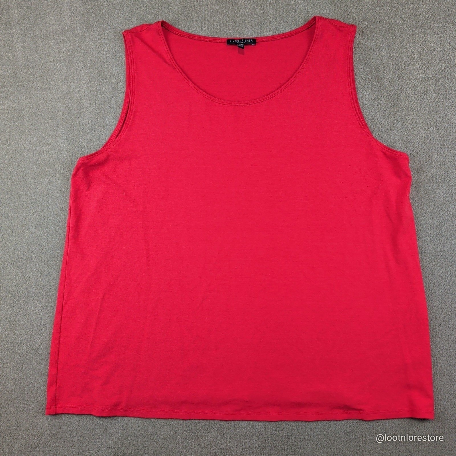 Eileen Fisher Vintage Red Minimalist Stretch Tank Top 1X Casual Office Layering