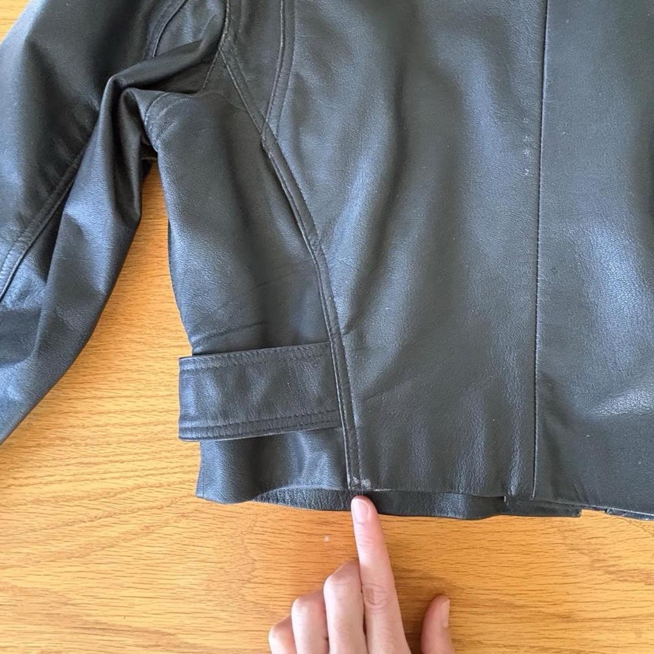 Vtg Wilson’s Leather Moto Jacket Cropped XS Biker Motorcycle 90s Punk Grunge Wmn
