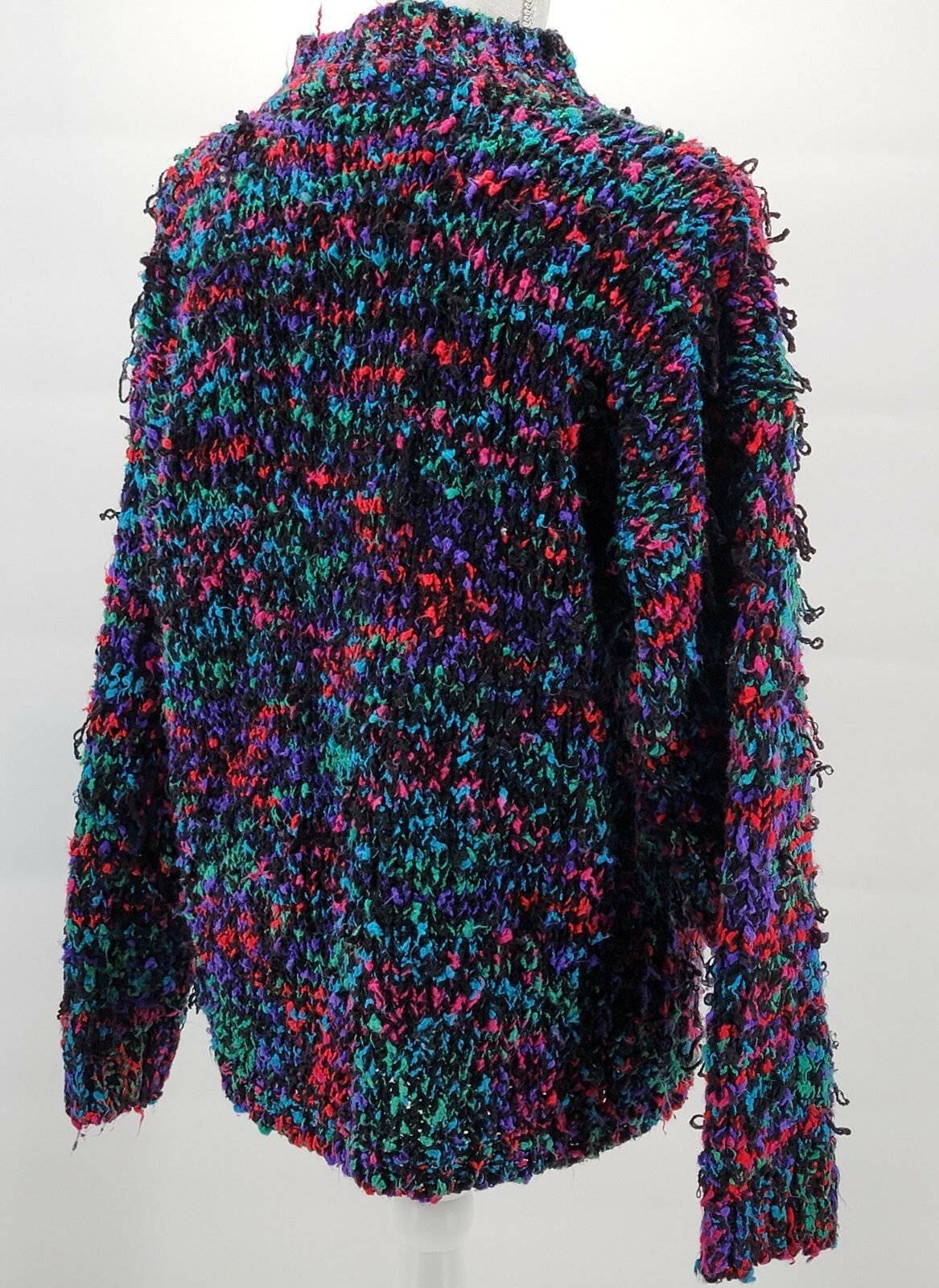 Stefano World Wide One Size Fits All Acrylic Knit Black Blue Pink Green Sweater