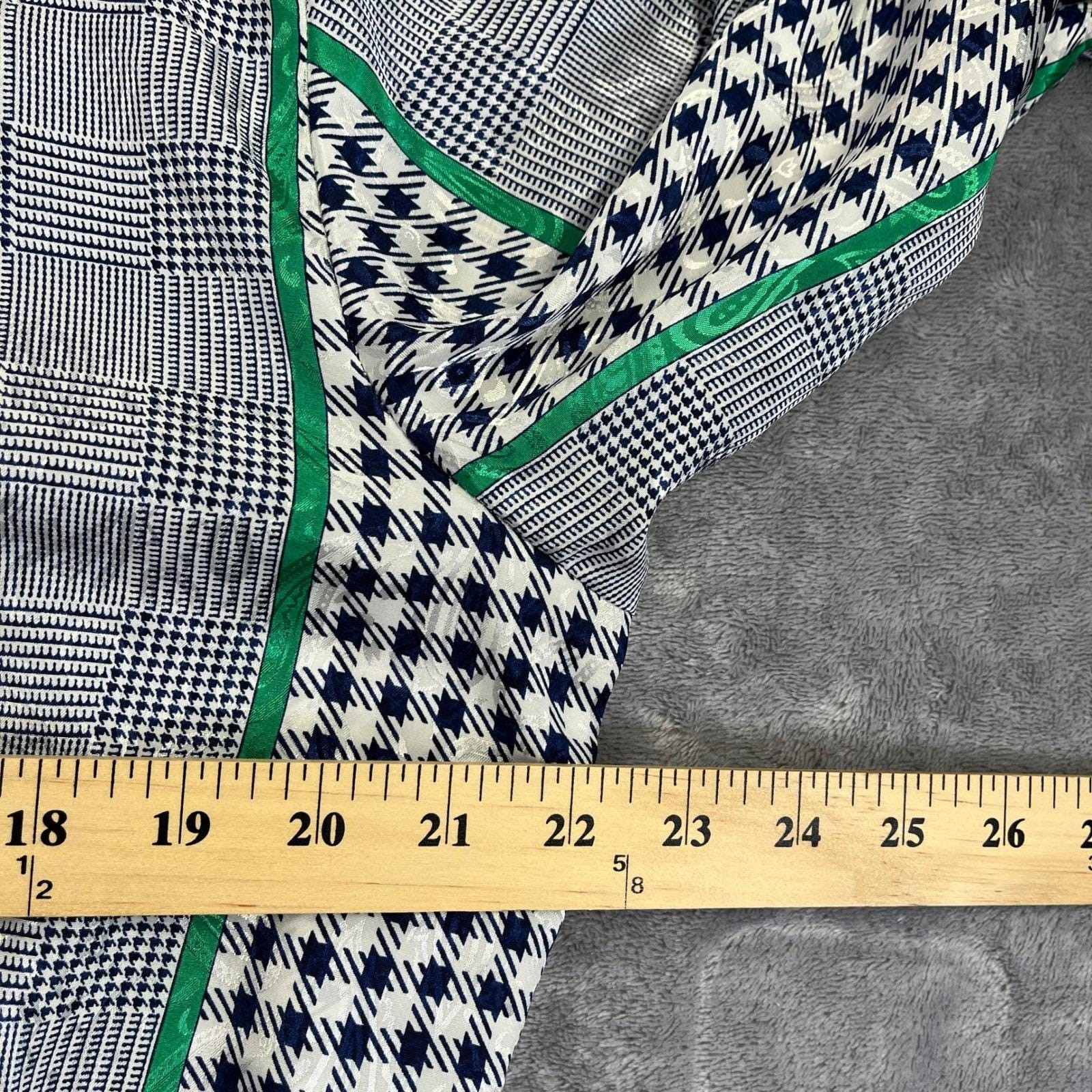 Vintage 80s Castleberry Statement Blouse EUR 16 – L US Green Houndstooth Plaid