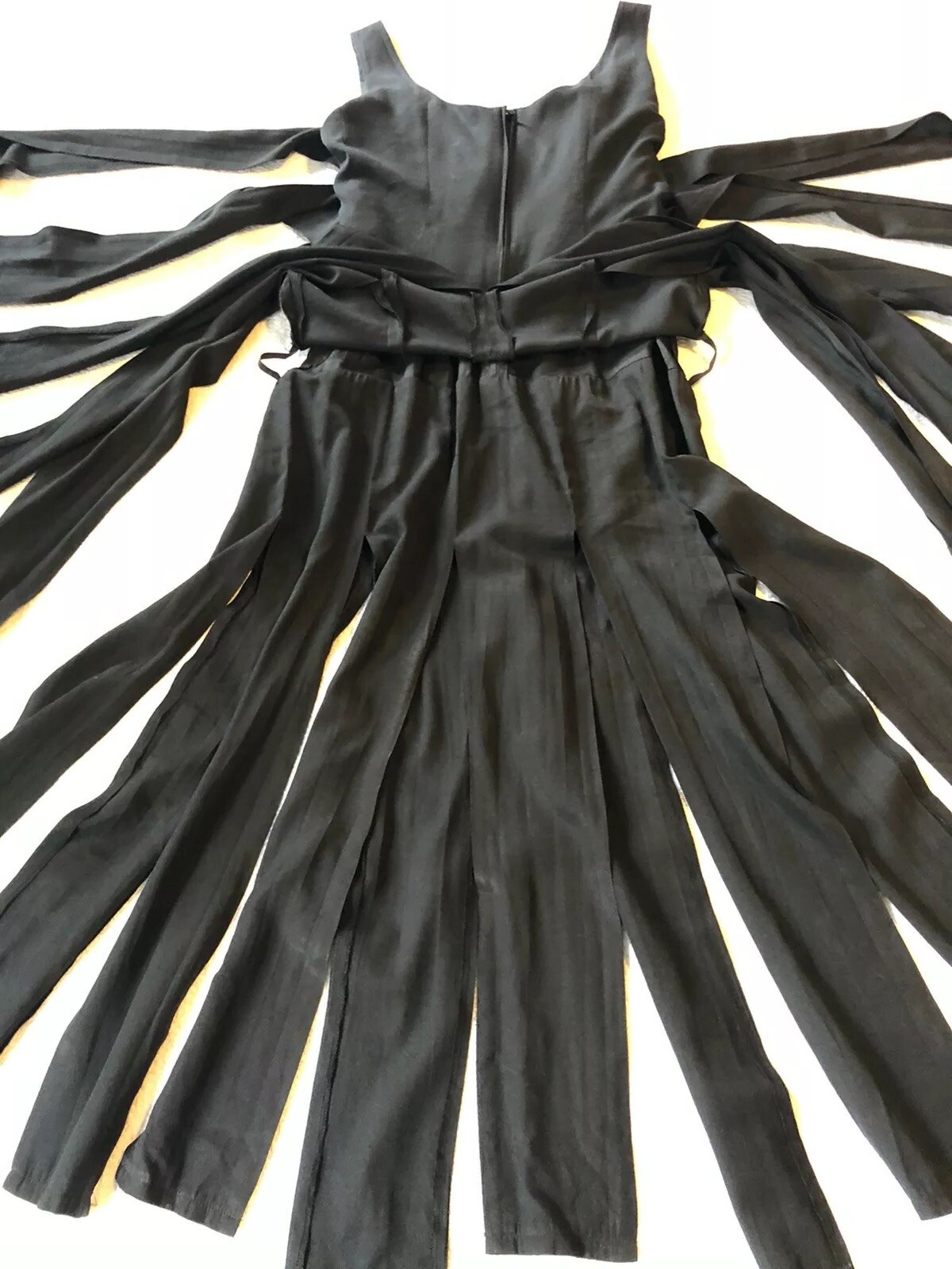 Vintage 1980s Goth Slash Ribbon Dress 2 Layers Fairy Witch Club Kid Cyber Fest M