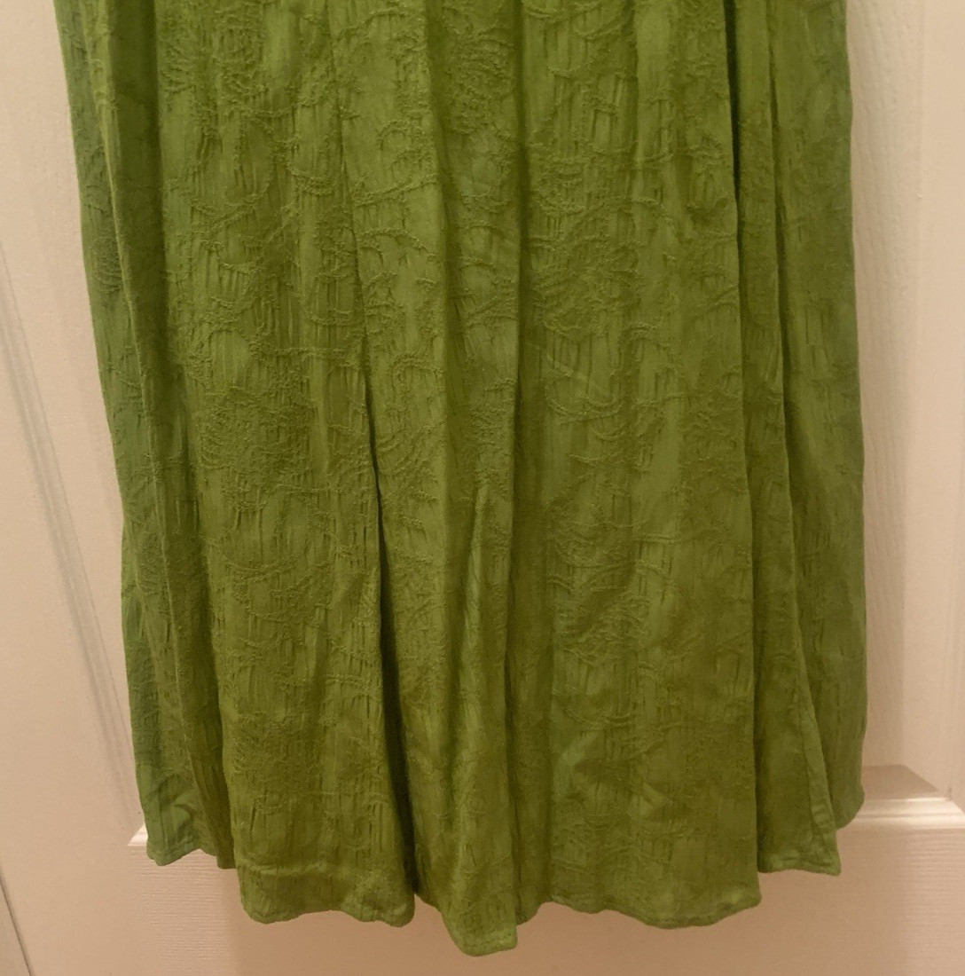 Skirt Top Outfit Set Size 16W Green Boho Earth Tone Comfort Modest Travel Work