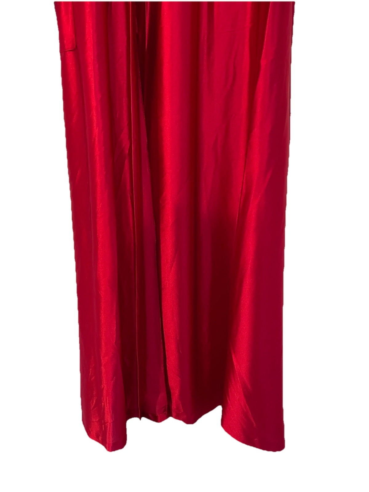Miss Elaine Robe Large Red Satin Nylon Full Length Maxi Vintage