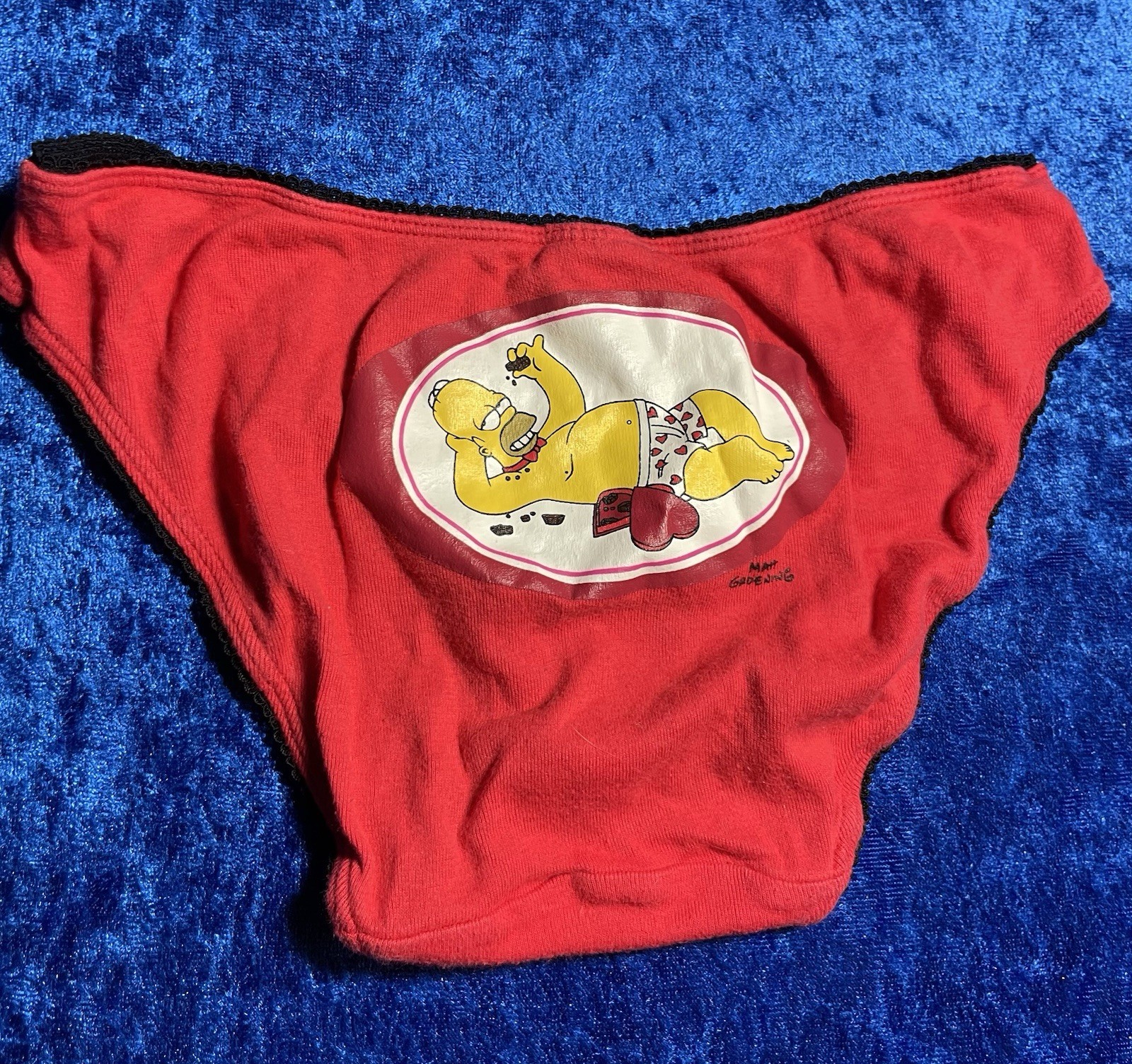 Vintage Y2K 2003 The Simpsons Valentines Day Novelty Panties Cotton Bikini Panty