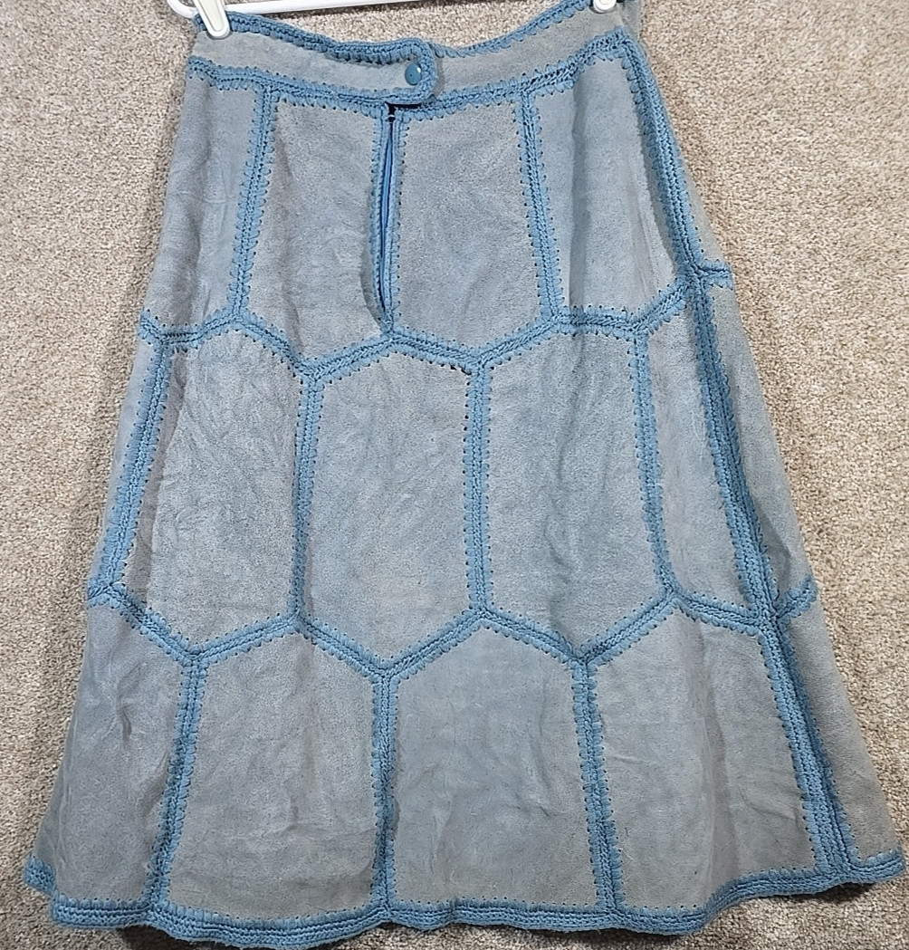 Vtg Leather Patchwork Vest/Skirt Upcycle Repair Craft Material Young East 13/14