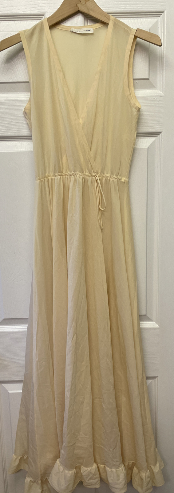 Vintage John Kloss for Cira Cap Sleeve Lingerie Romantic Nightgown Ivory Size M