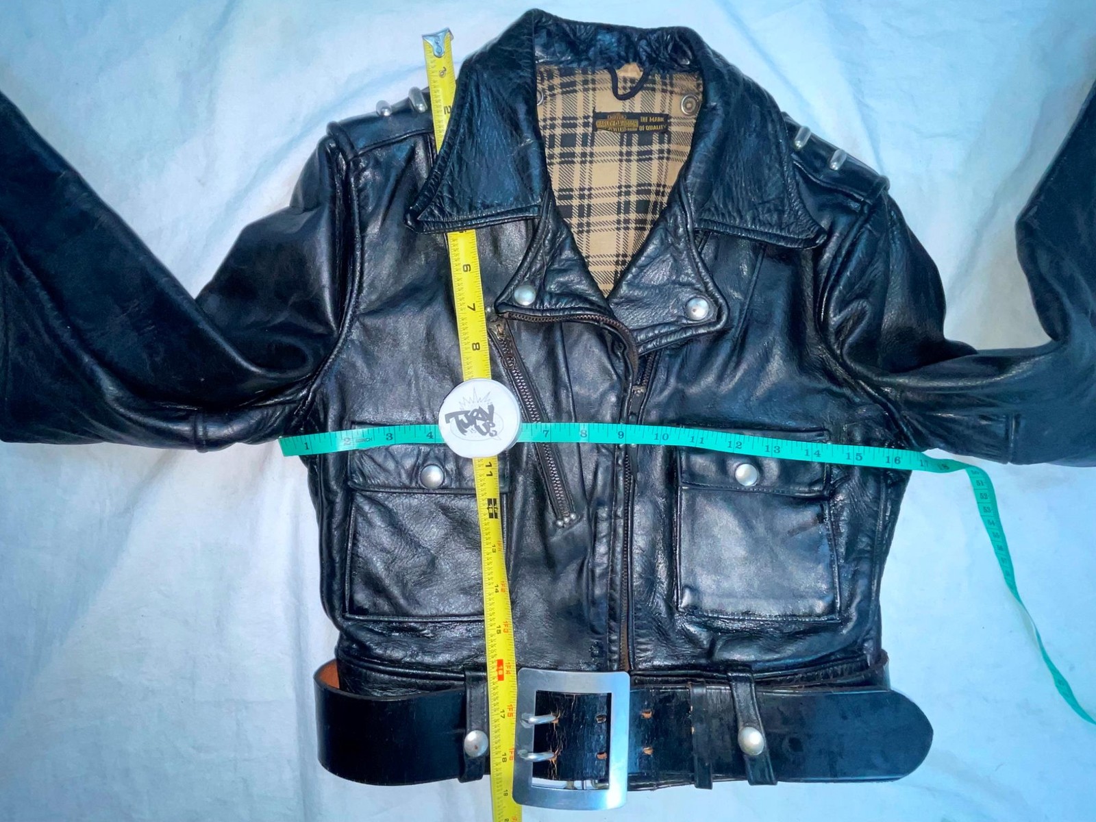 VTG 40s WOMENS S HARLEY DAVIDSON LEATHER CYCLE QUEEN MOTORCYCLE BIKER JACKET