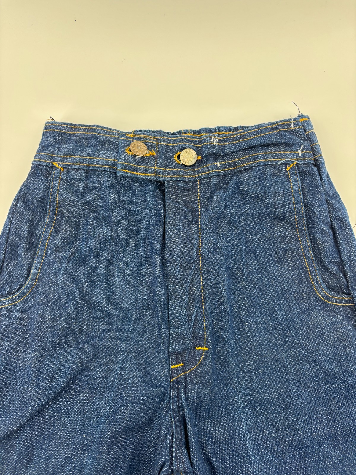 Rappers Bell Bottom Flared Jeans Womens Blue Denim High Rise USA 70s Vintage