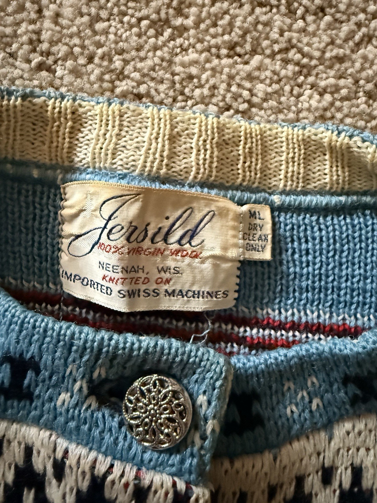 Vintage Jersild 100% Virgin Wool Sweater Sz ML B38