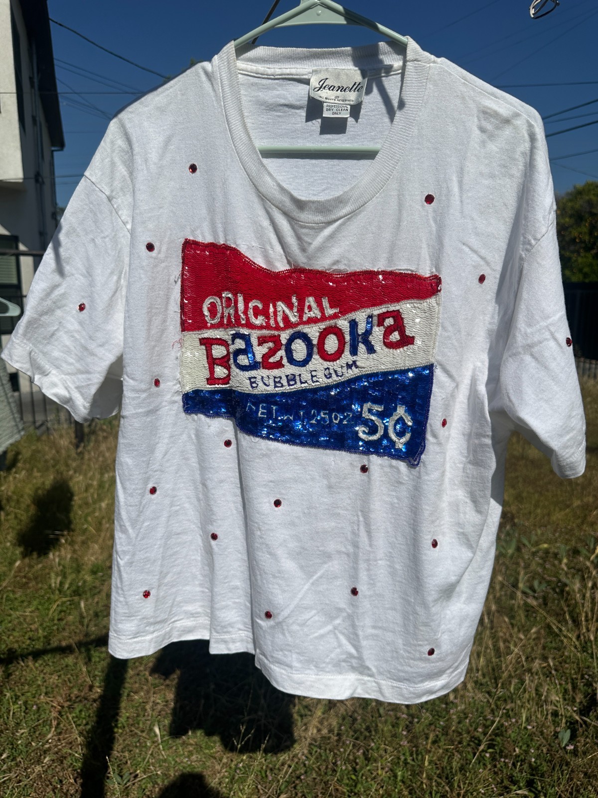 Vintage Jeanette Kastenberg Shirt Incredible Edible 90s Bazooka Gum Embellished