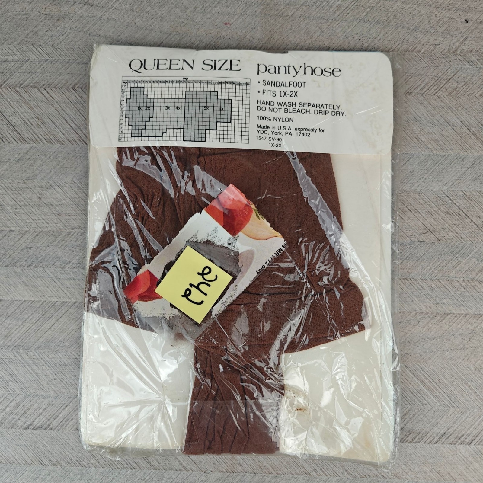 Vintage Queen Size Women’s Nylon Pantyhose Sandalfoot Tan 1X/2X Fits 4’11”-5’11”