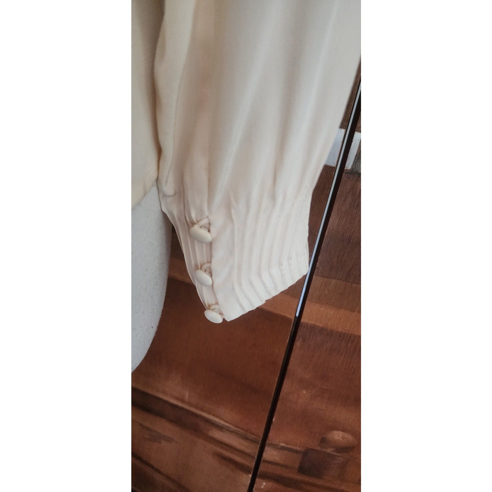 Vintage 80s Brooks Brothers Blouse Cream Silk Shirt Classic Minimalism