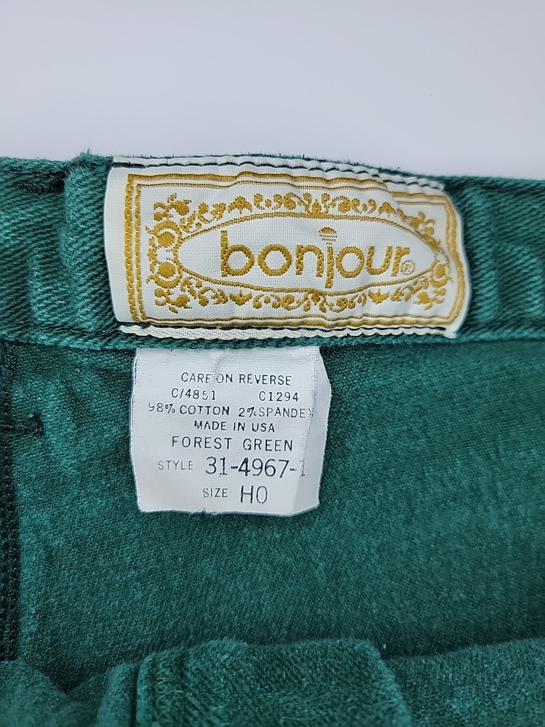Vintage BonJour Mom Jeans Women’s Size 9 10 Stone Wash Green Denim Bareback 80s