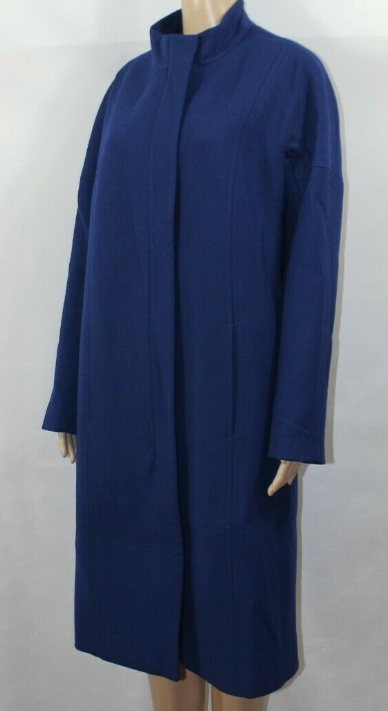 Vintage AA American Airlines Blue Flight Attendant Coat Pockets Heavy Wool Zip 6