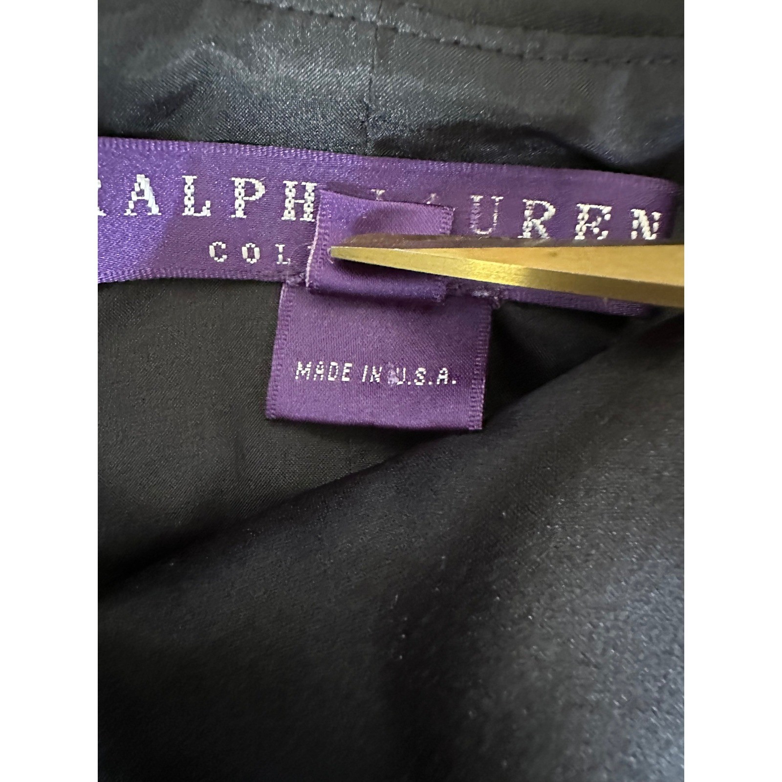 Vintage Ralph Lauren Collection Purple Label Silk Wool Dress 6 Black Rare