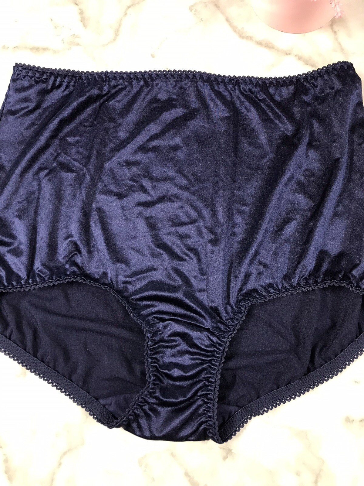 VINTAGE Vanity Fair Satin Silky BLUE Hipster Panty Second Skin 10/3XL 40301