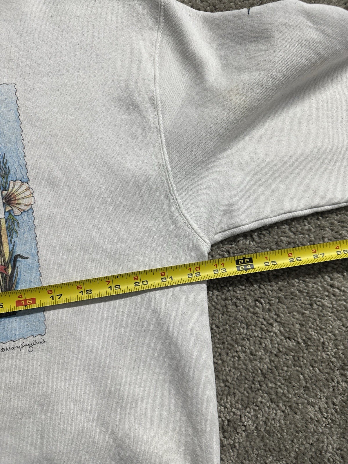Vintage Jerzees Sweatshirt Womens Large White Mary Engelbreit Listen White XL