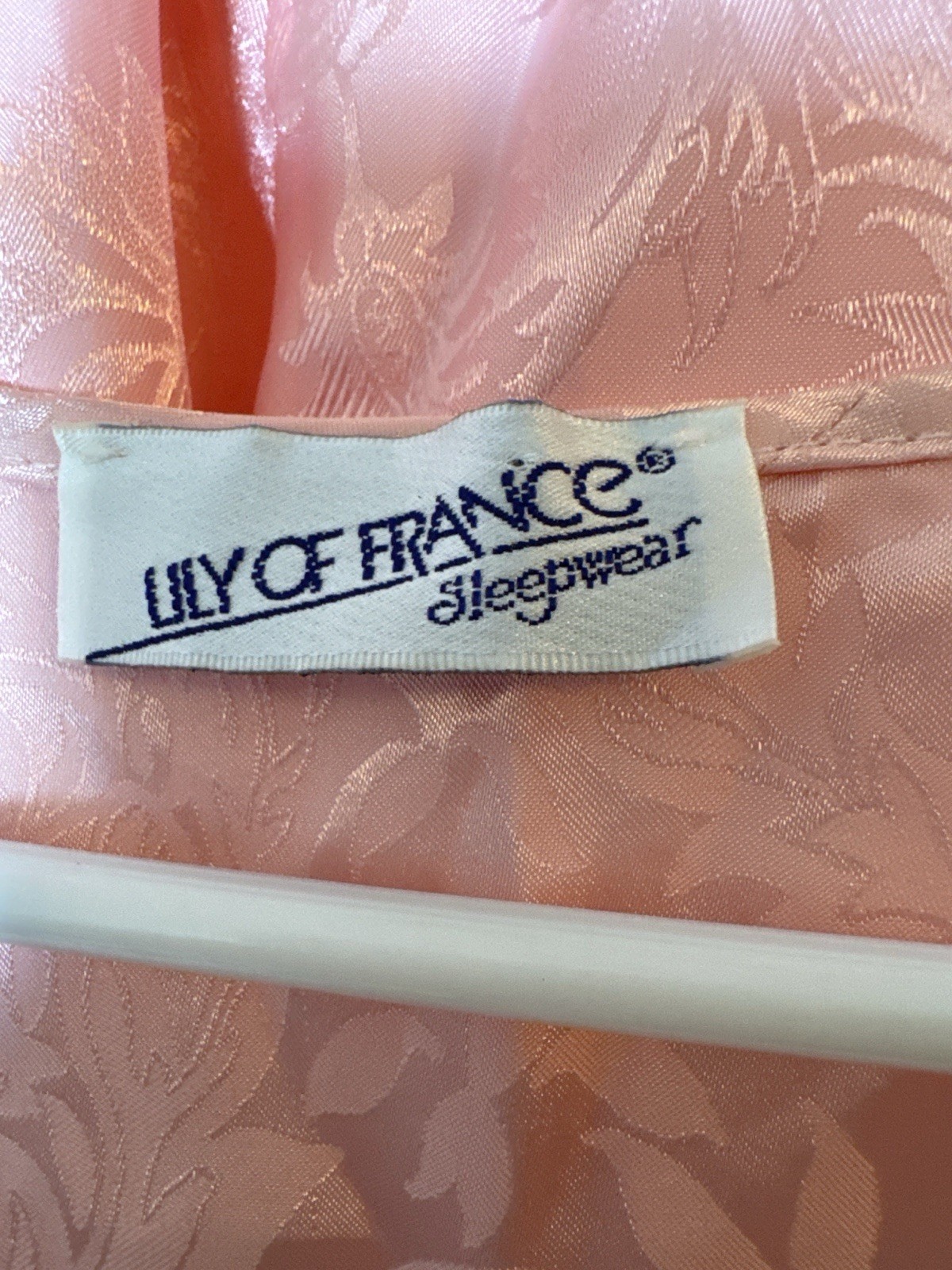 Vintage Lily of France Pink Satin Lace Pajama Set 2-Piece Sleepwear