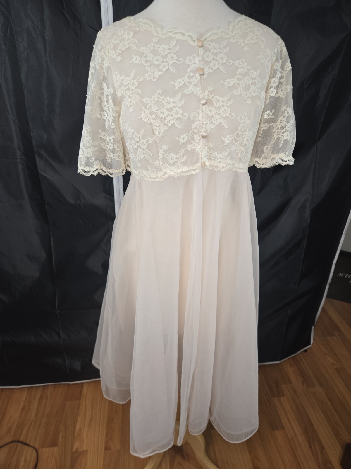 Vintage 60s Warner’s Sheer Nightgown Babydoll Lingerie Double Chiffon Size 34