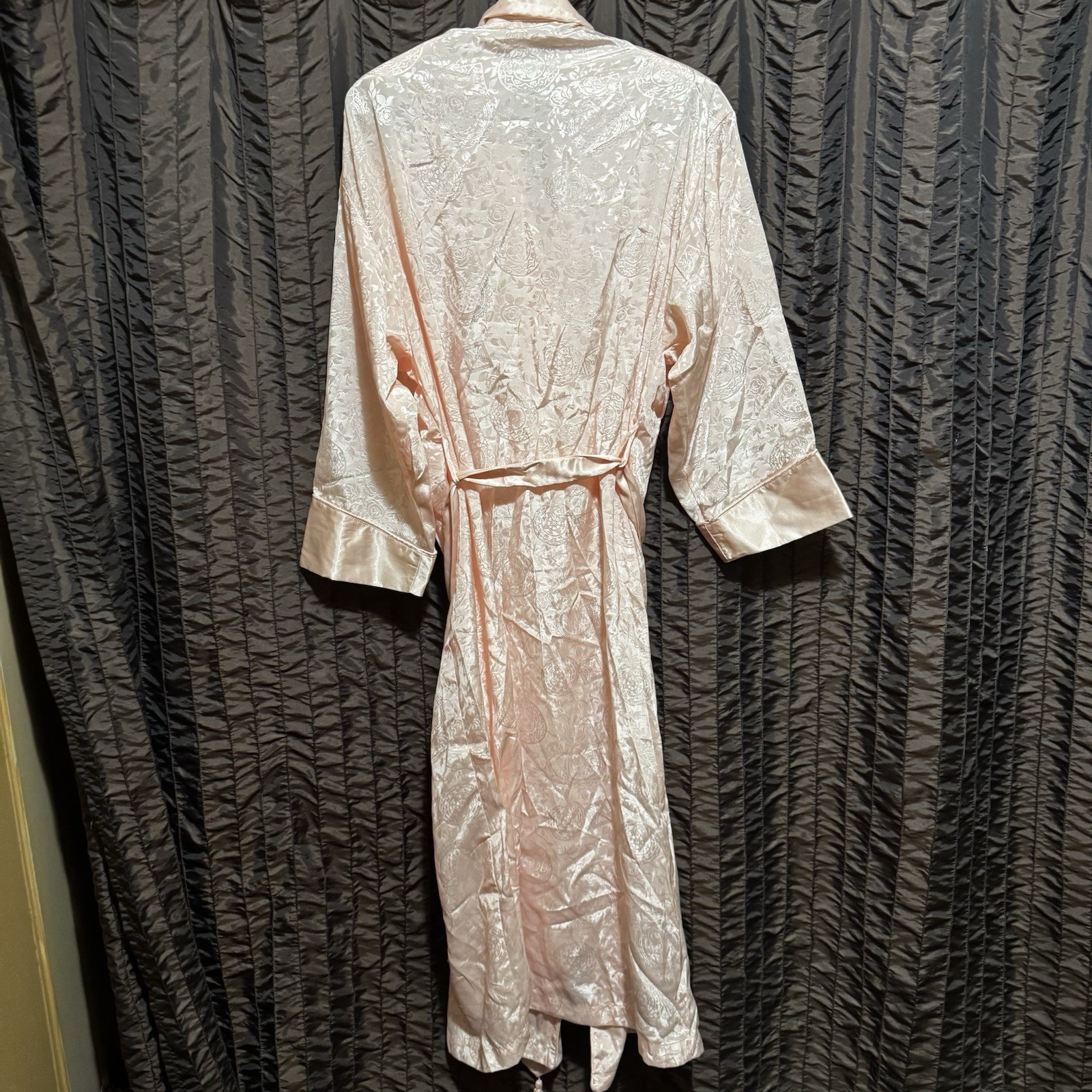 Victoria Secret Pink Robe Liquid Satin Women’s Petite Small Floral Vintage 1990s