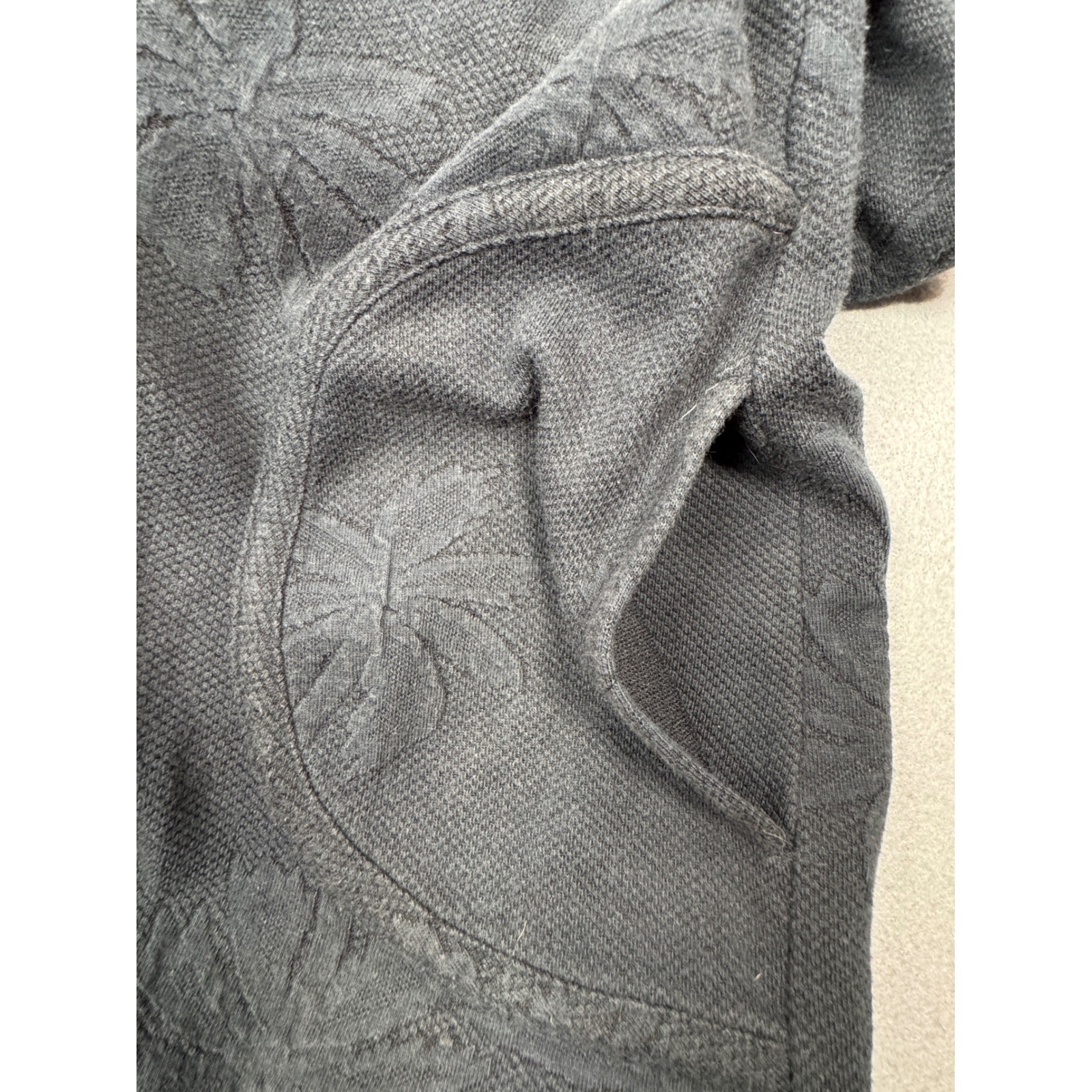Whimsy Beach Vintage Coastal Knit Zip Up Tunic Women M Black Palm Tree Jacquard