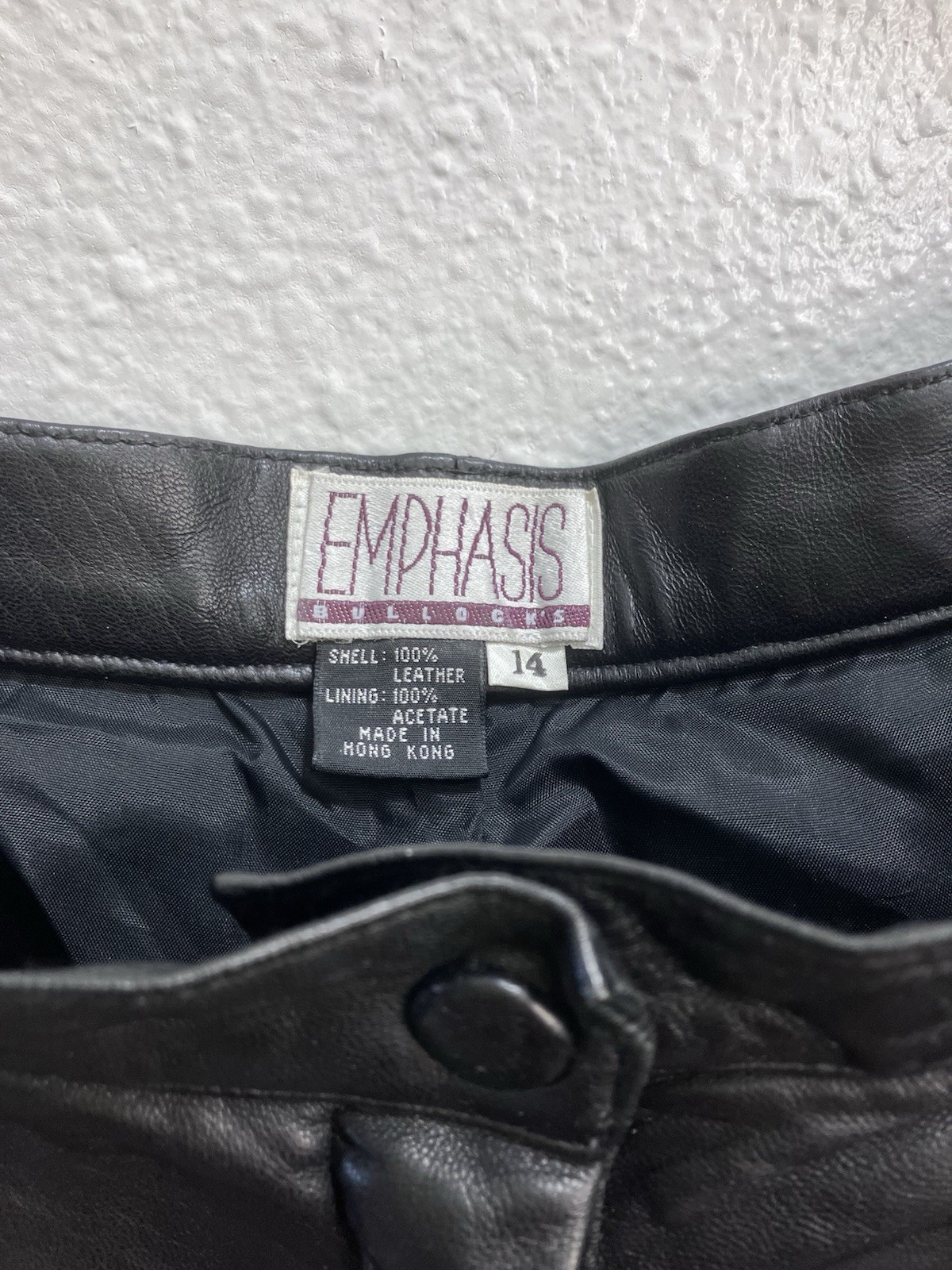 Vintage Leather Pants 14 Black High Waisted Tapered Leg 30×29
