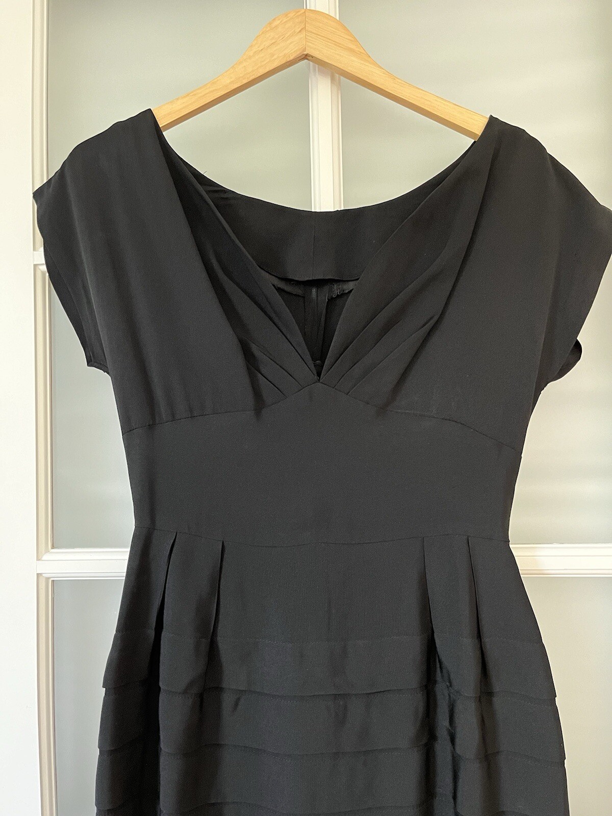 Vintage Stunning 1940’s 40’s Black Bombshell Dress Pinup S Fits 6 Large Chest