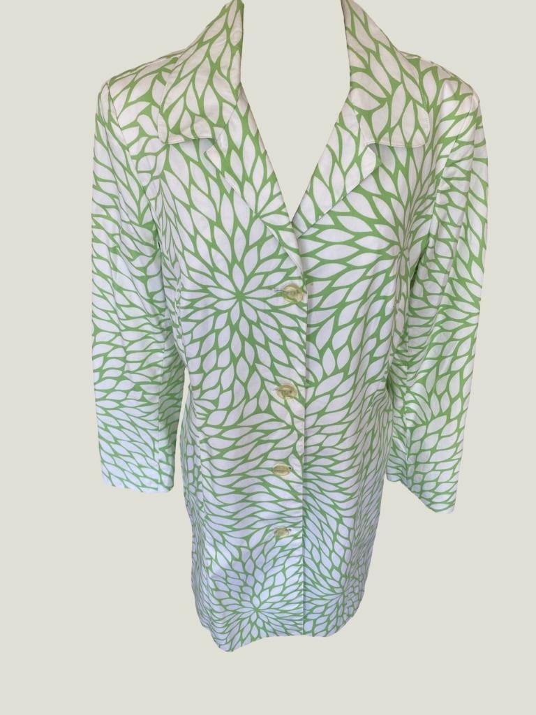 70’s Yves Cossette Depeche Mode Mod Podge Green French Design Coat Lime White 14