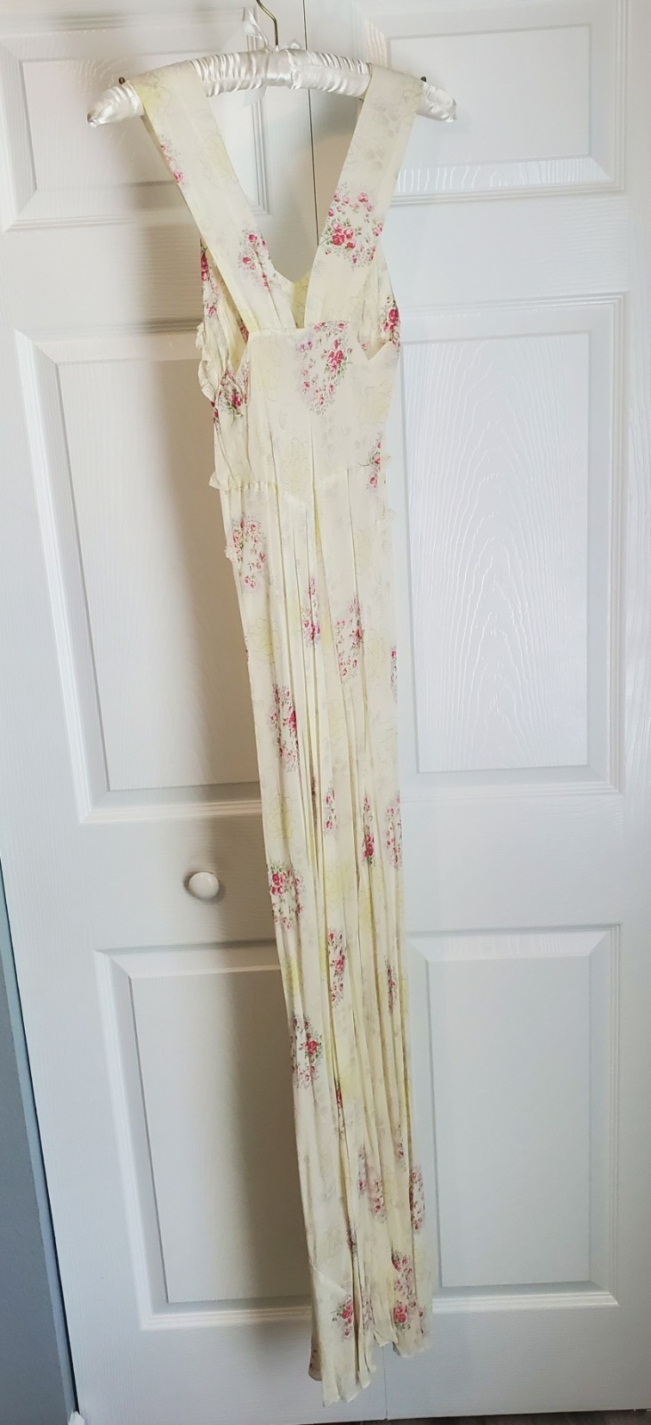 Vintage Trousseaux by Terris Floral Chiffon Gown & Robe Set Lace Empire Waist