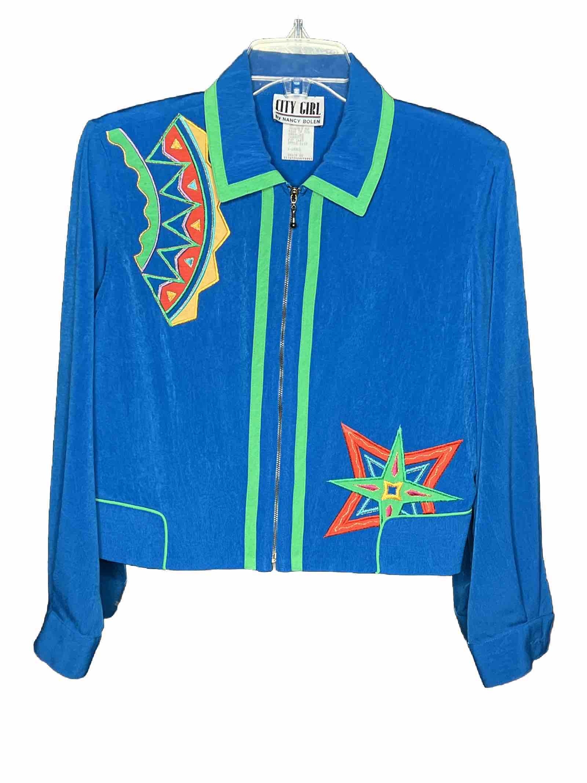 VTG Nancy Bolen Embroidered XS Jacket 80s Shoulder Pads
