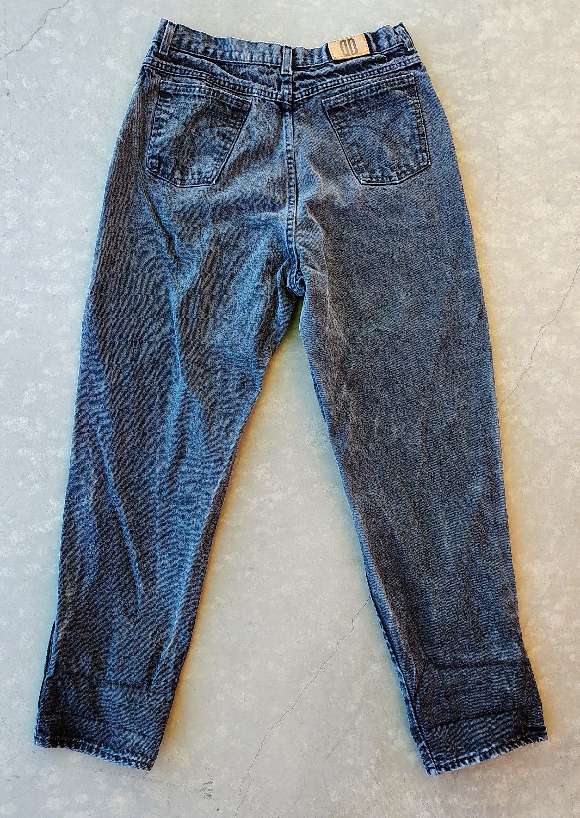 Vintage 1980s Acid Wash Jeans Dillards Drygoods Size 16 Tall Black