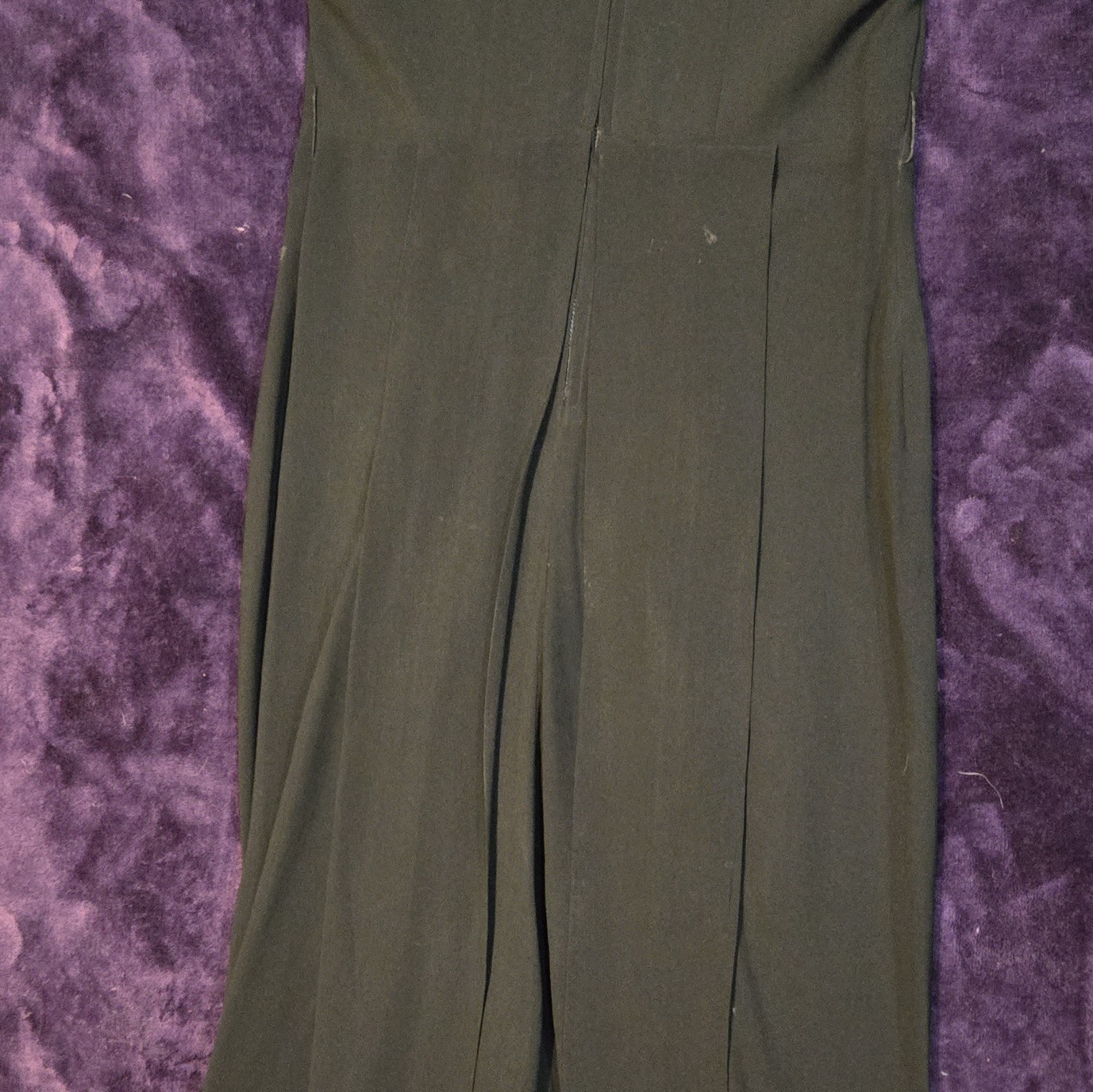 Vtg 1960s Black Crepe Cocktail Dress White Guipure Lace Yoke Metal Talon Zip S/M