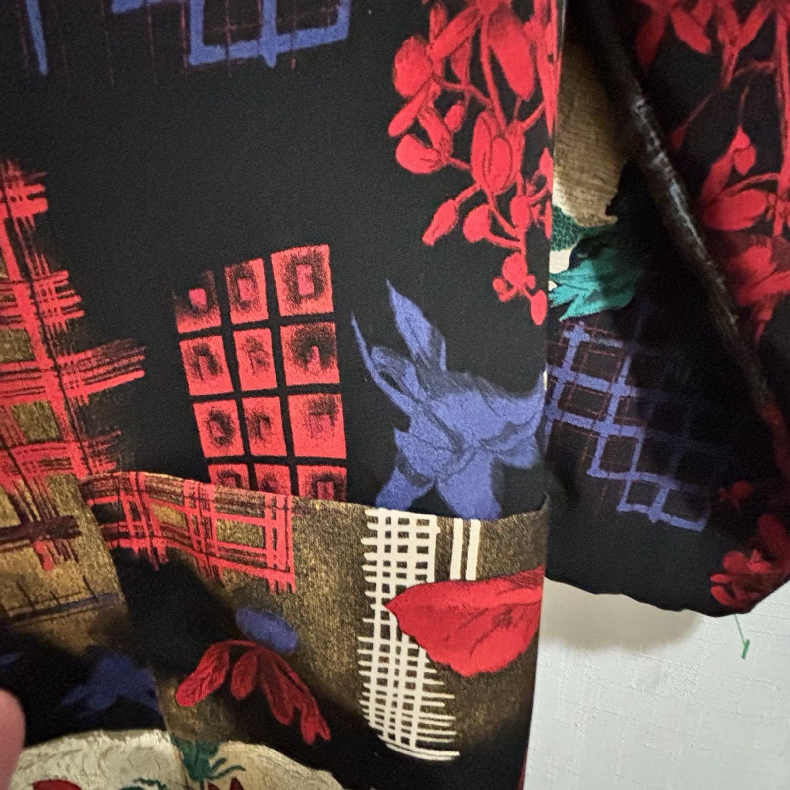 Striking Vintage Richard Kristall patchwork Blazer geometric and floral pattern