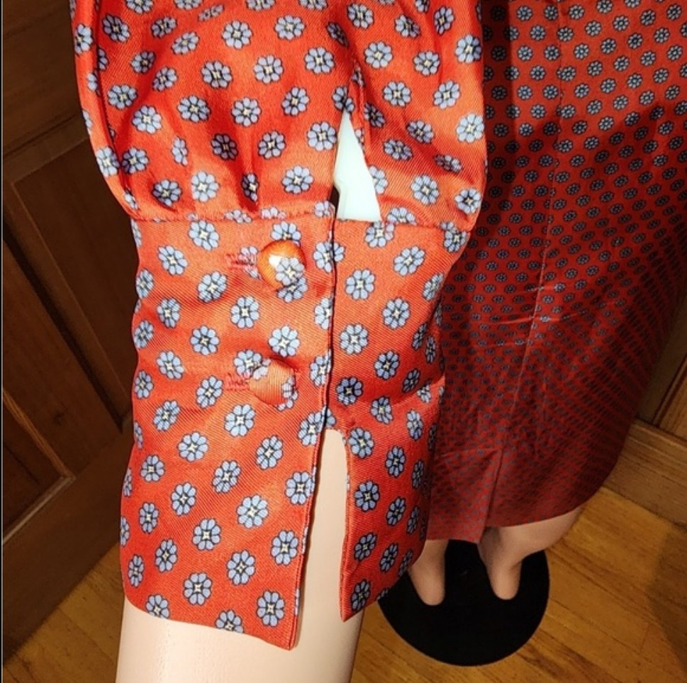 Nancy Greer New York Vintage 50s 60s Red Blue Floral Dress