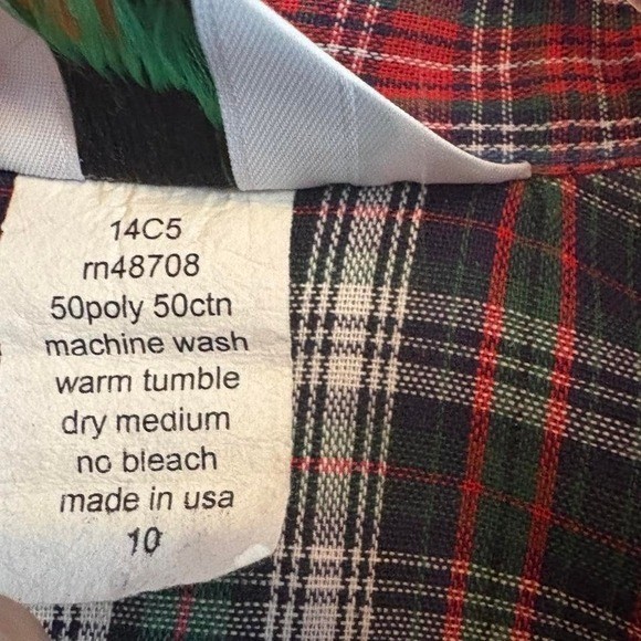 Andrew McMullan Vintage Shirt Plaid 80s 90s Button Up Women’s L 10 Red Green