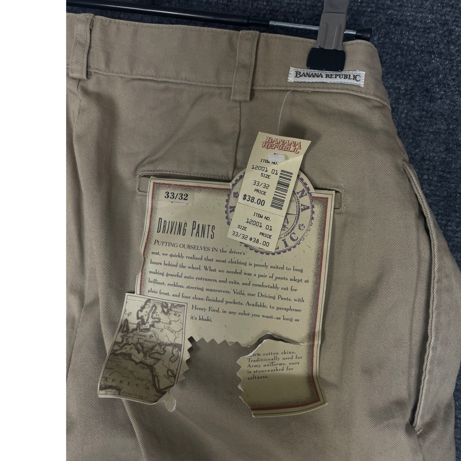 Banana Republic Driving Pants Women 33/32 Khaki Vintage Safari Cotton Chino