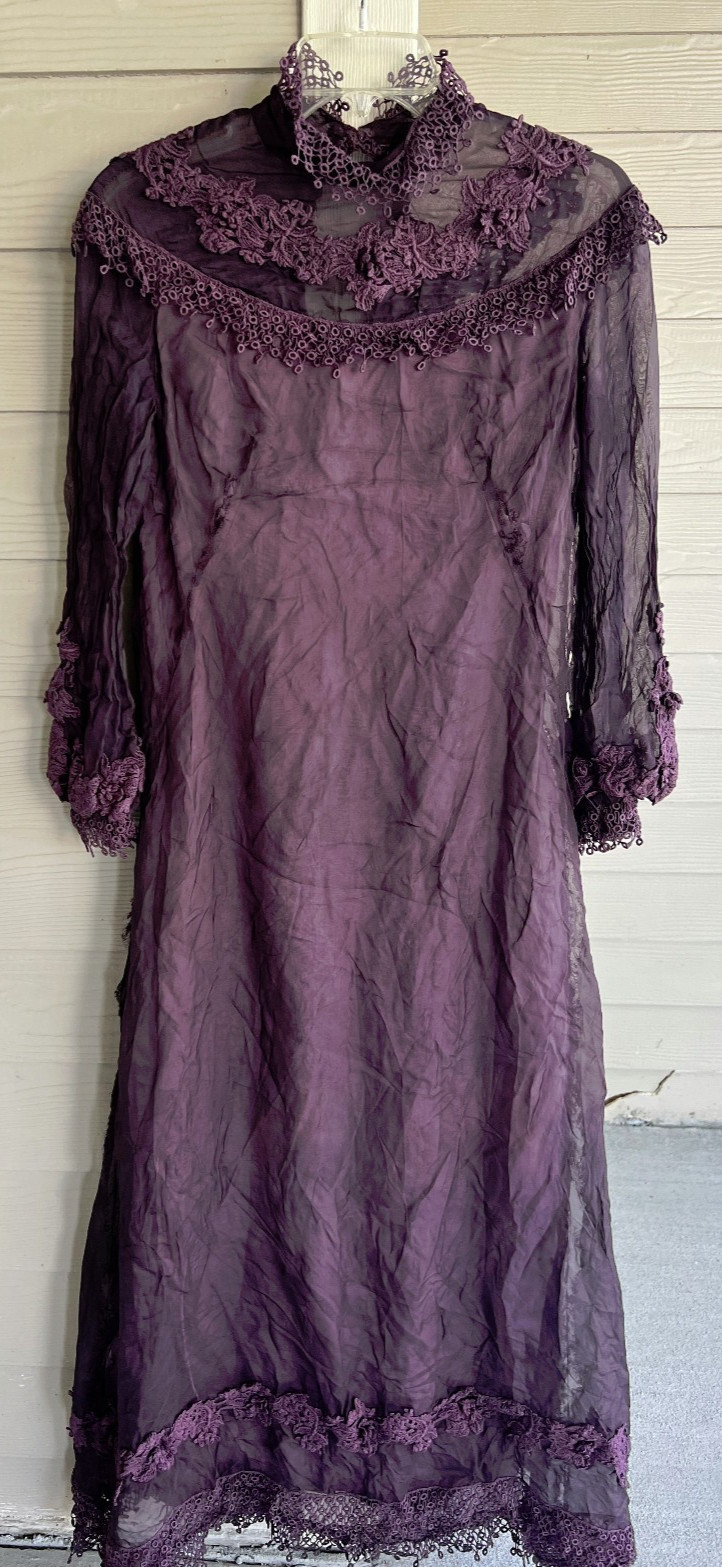 Dark Eggplant Gauzey Gothic Wedding Dress Corpse Bride Halloween Costume Small