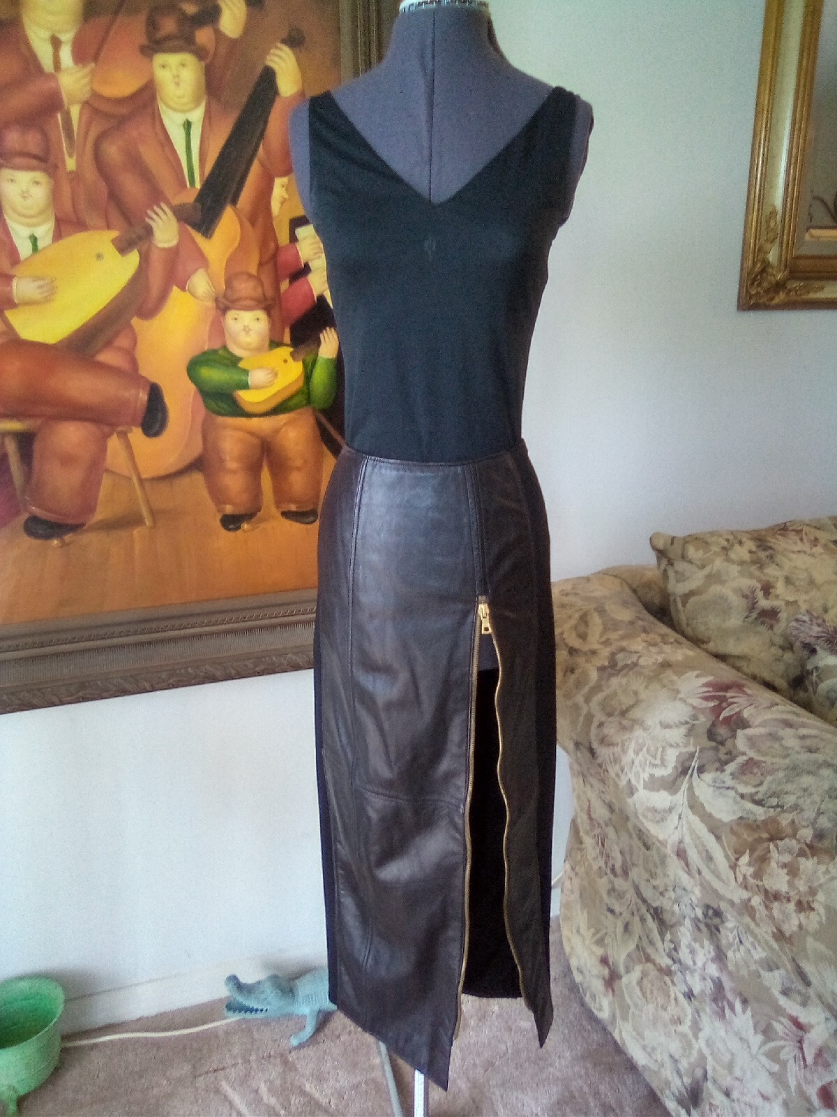 Vintage William B. For Henri Bendel NY Leather Skirt