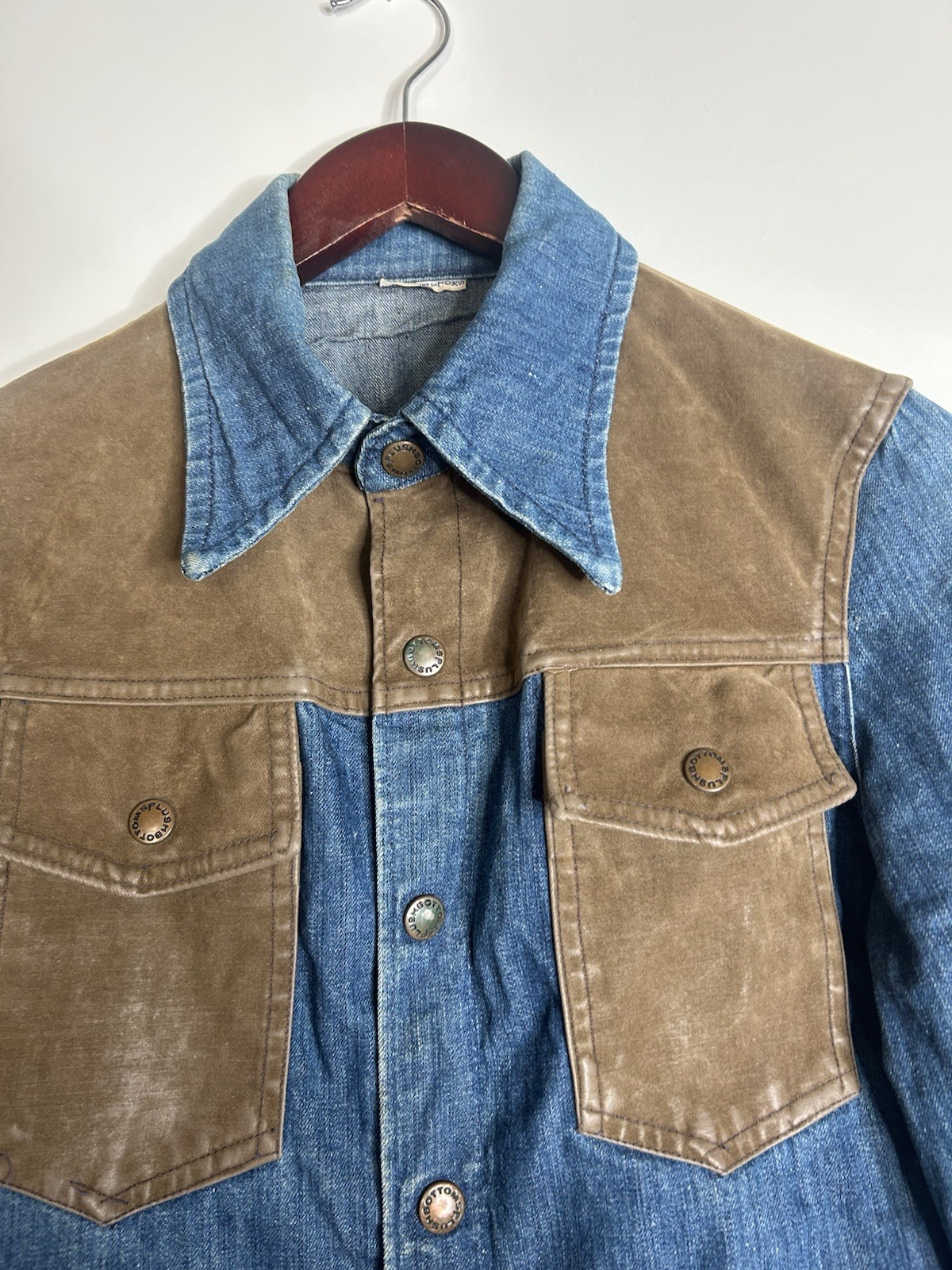 Vintage 1970s Denim Jacket Women’s Blue Snap Up Everyday Jean Western