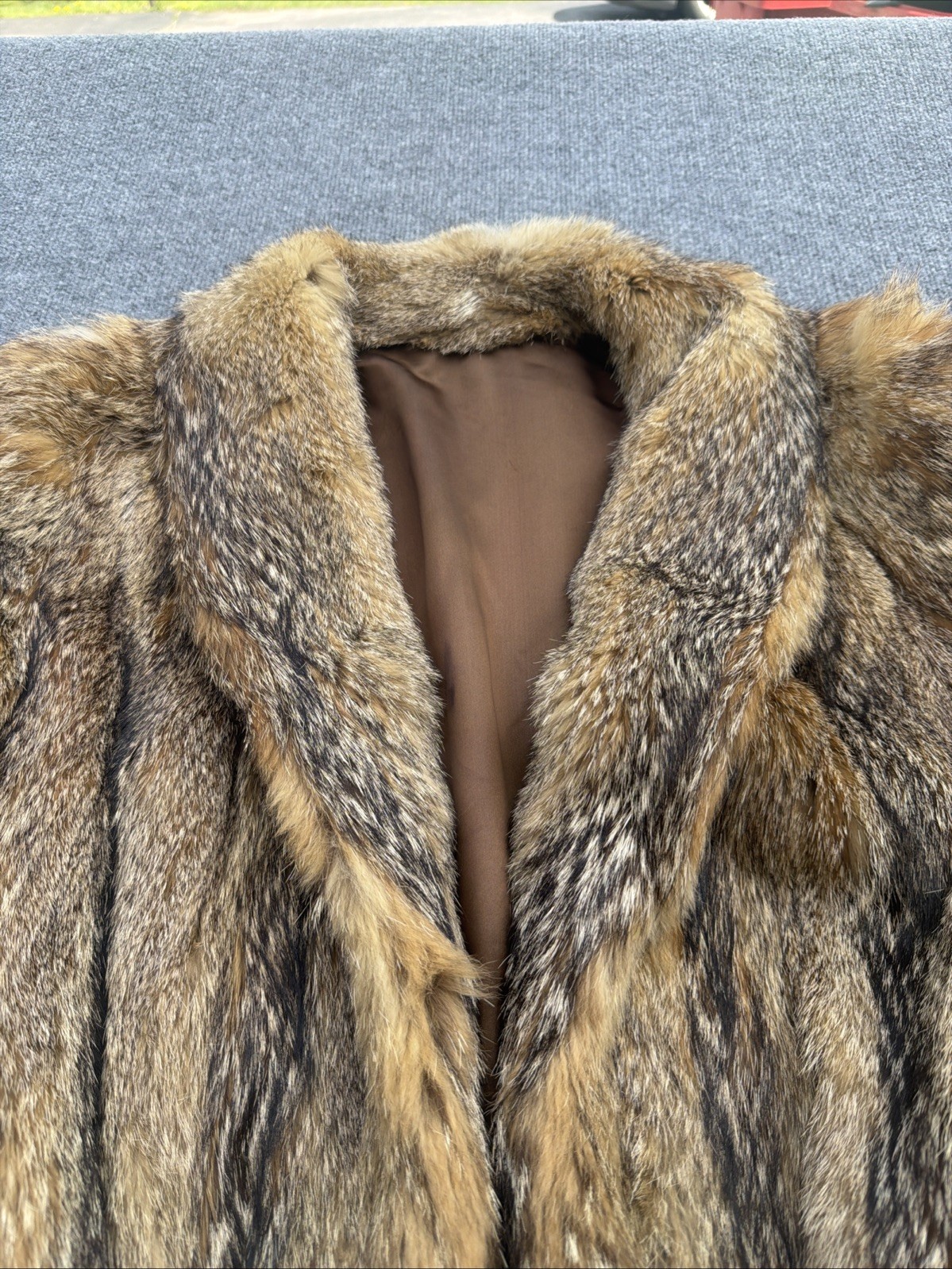 Vintage Genuine Raccoon Fur Coat Full Length 80s Glam Shawl Collar Made USA