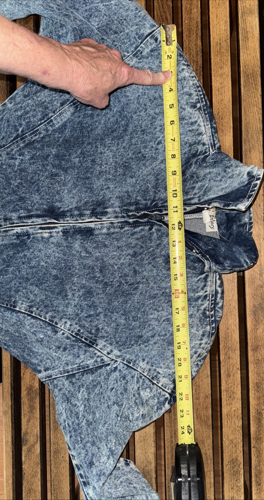 VTG 80’s Paris Blues Acid Washed Denim Full Zip Dress USA 1065C 6012 Size 11