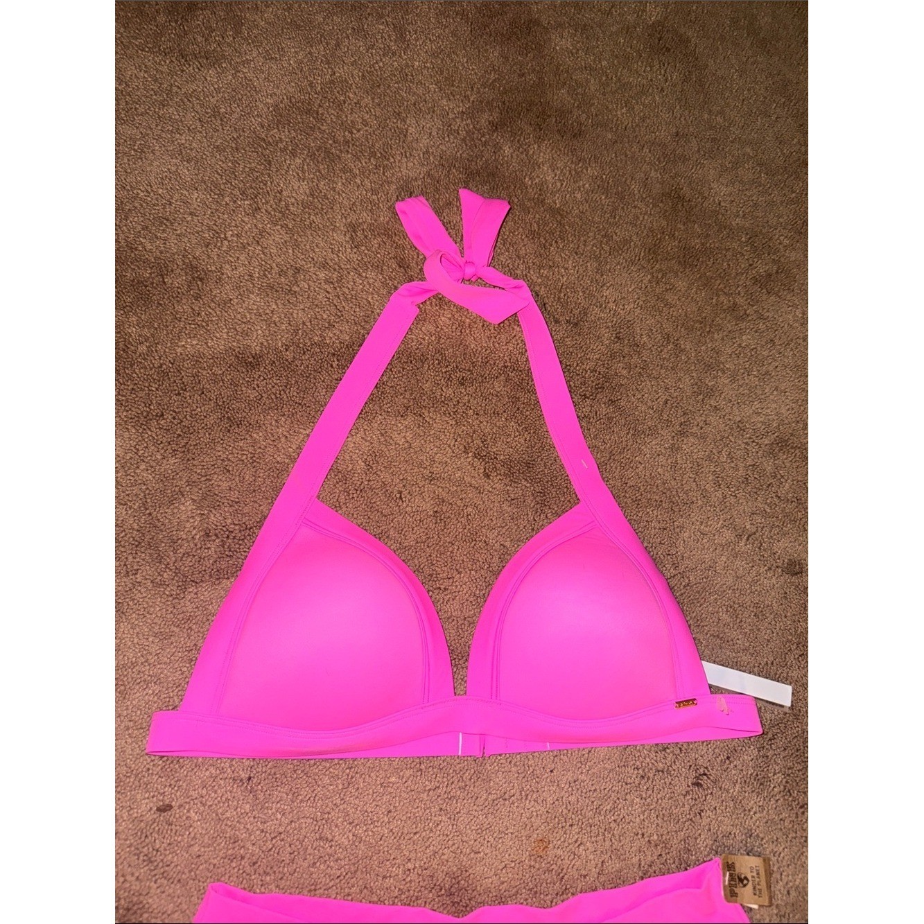 NWT Victoria’s Secret PINK Neon Pink High-Waist Bikini Set Size XLarge