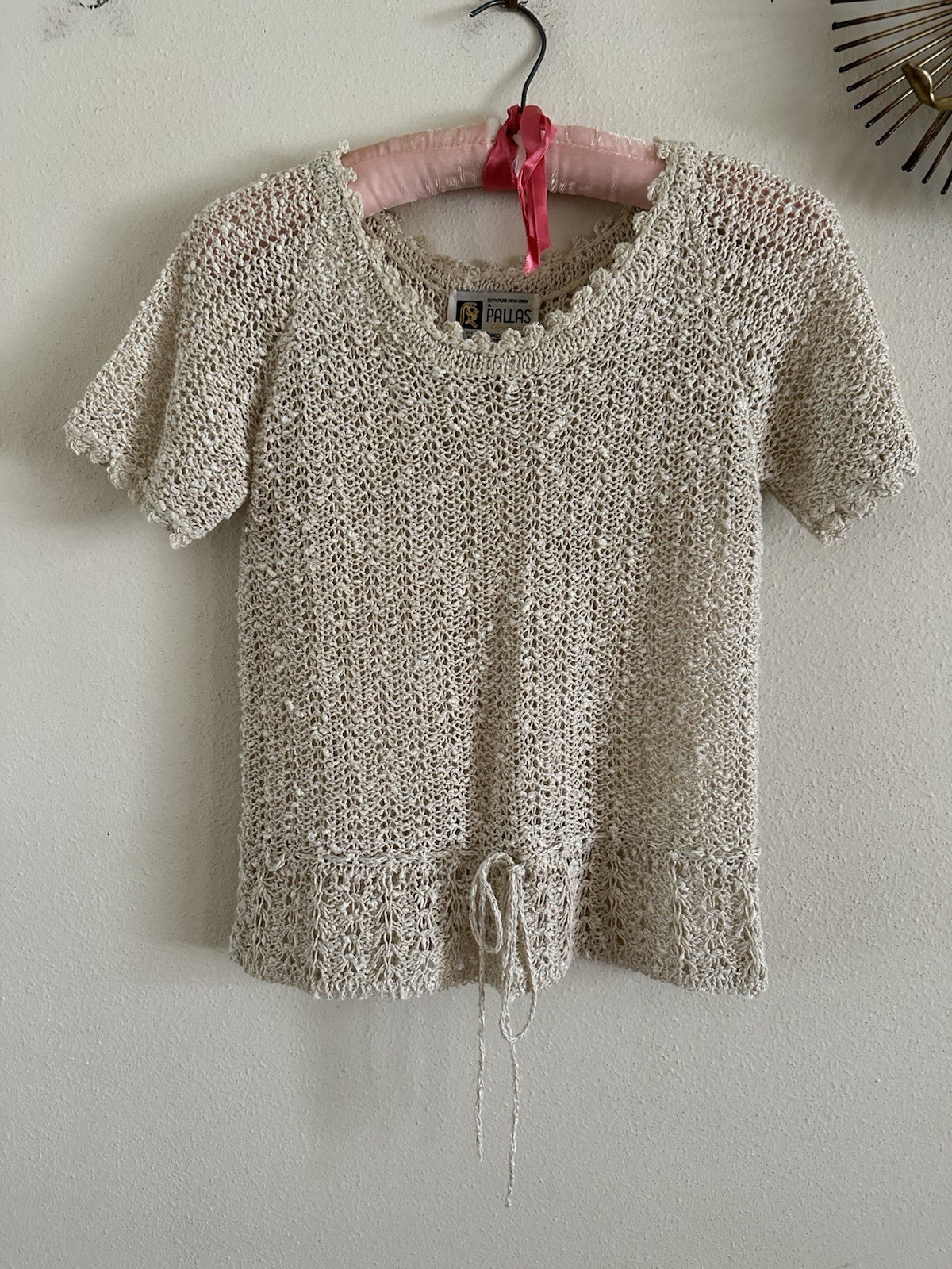1970s A Pallas Original Hand Loomed Irish Linen Knit [Dress/Skirt/Set] Boho VTG