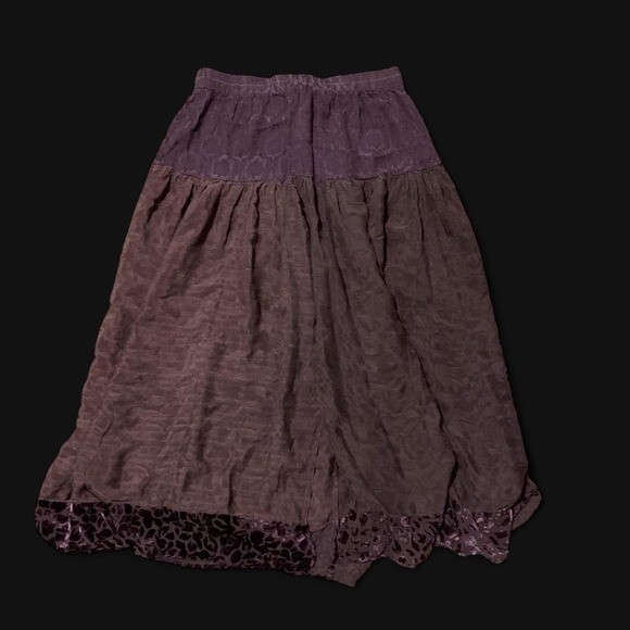 URU purple muave rayon skirt made in USA vintage whimsy one size