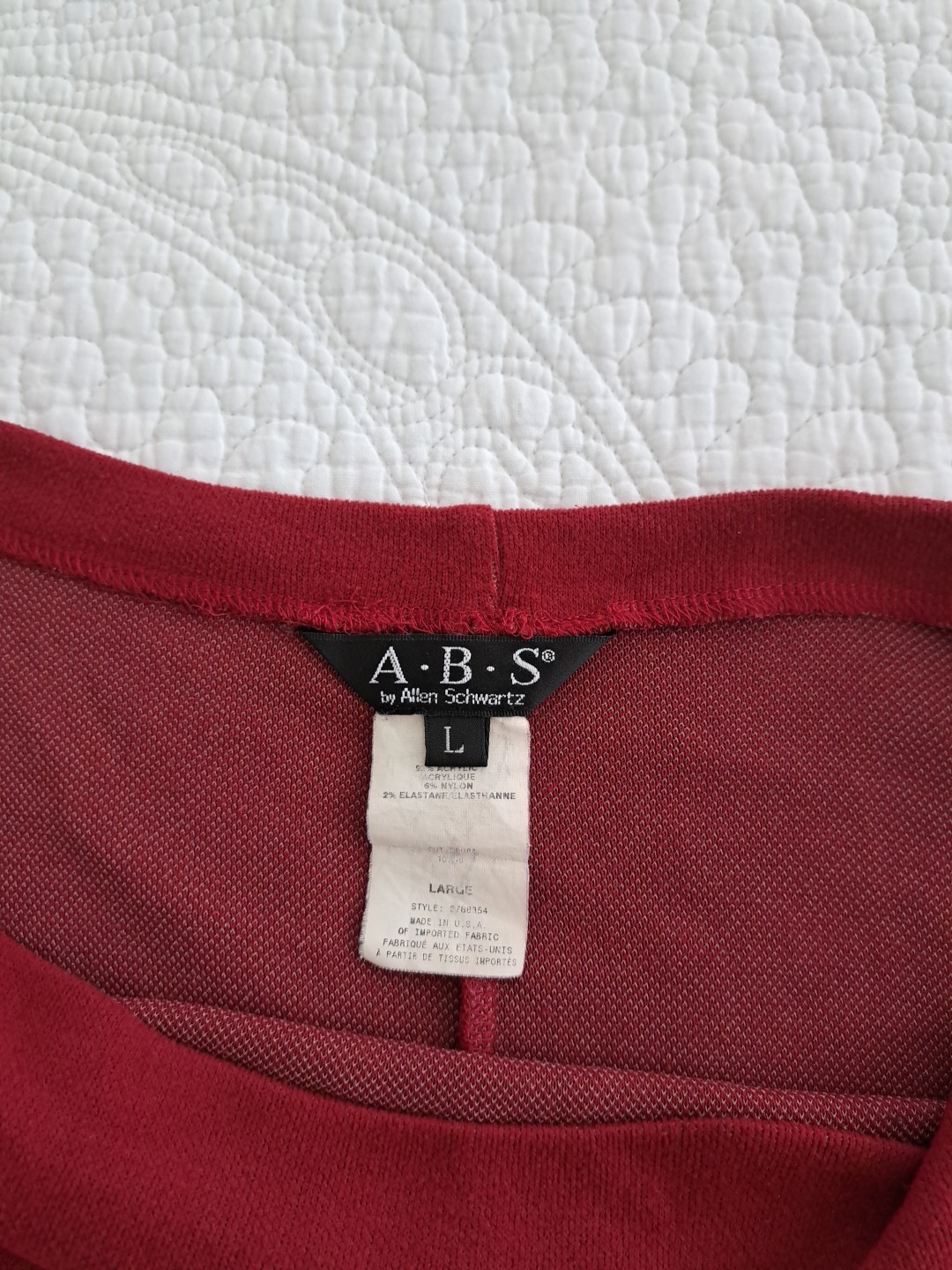 Vintage Women’s A.B.S. by Allen Schwartz Burgandy Midi Sheath Dress, Size Large