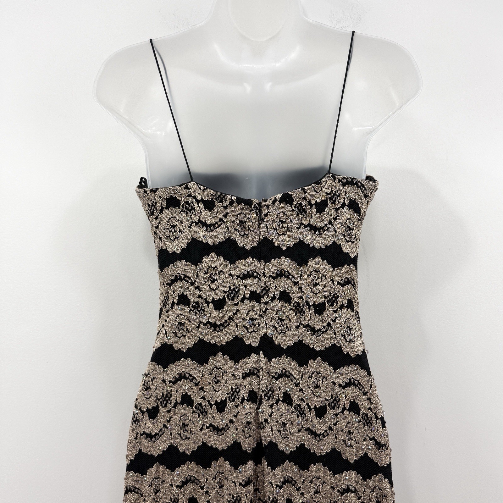 VTG 90s Cache Whimsigoth Dress Womens 4 Sequins Lace Fairy Grunge Maxi Event