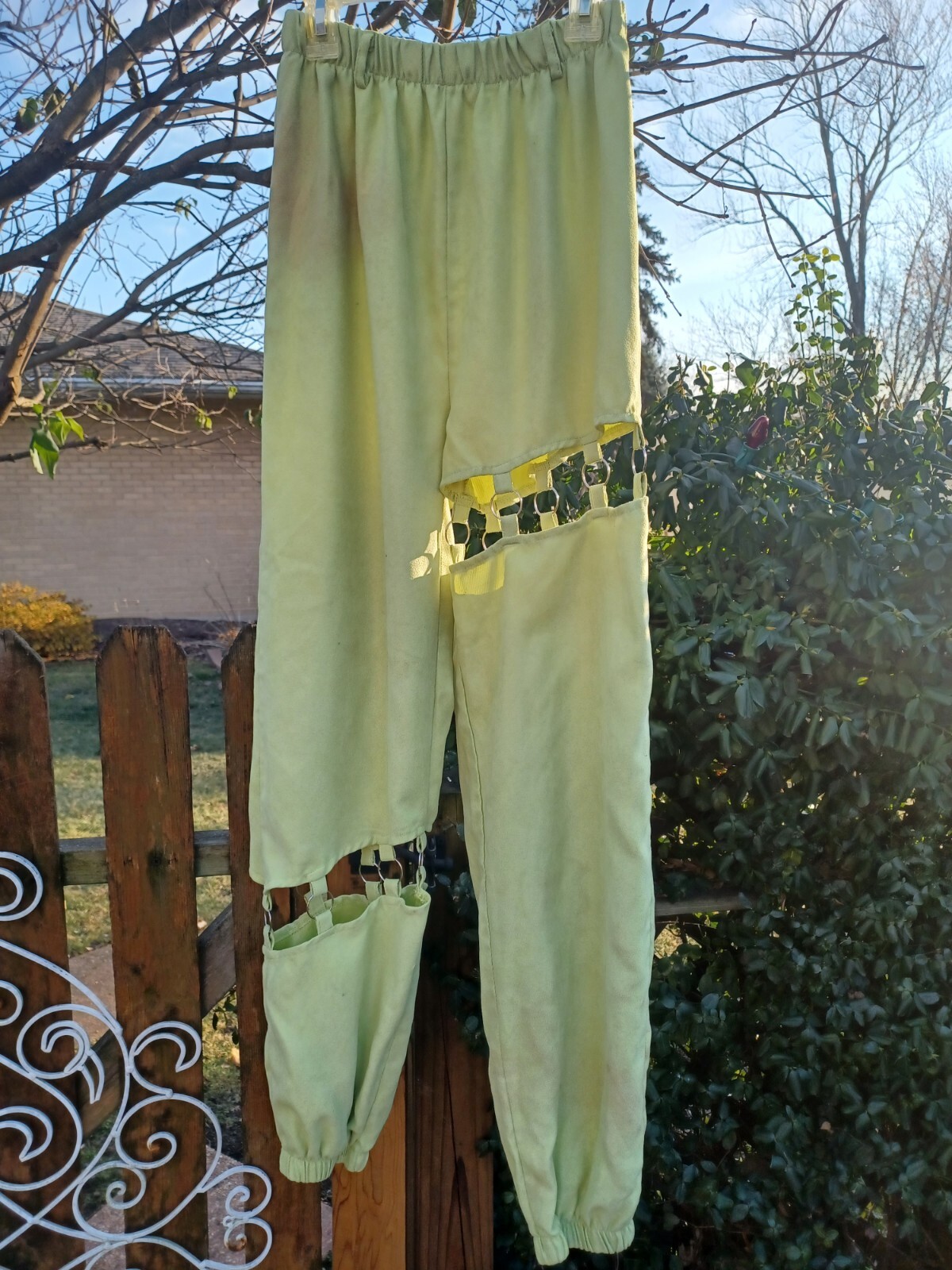 True VTG 1980s 1990s Y2K EDM Funky RAVE Mumwe Joggers Pants Cutout Spice Girls S